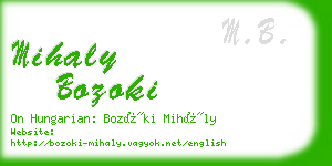 mihaly bozoki business card